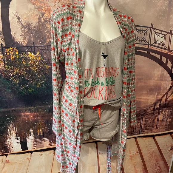 Other - Festive Gray and Red Women's Sleepwear Set